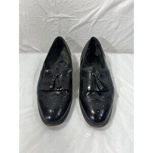 Florsheim Imperial Size 12 D Mens Black Wing Tip Tassel Kiltie Loafer Slip on